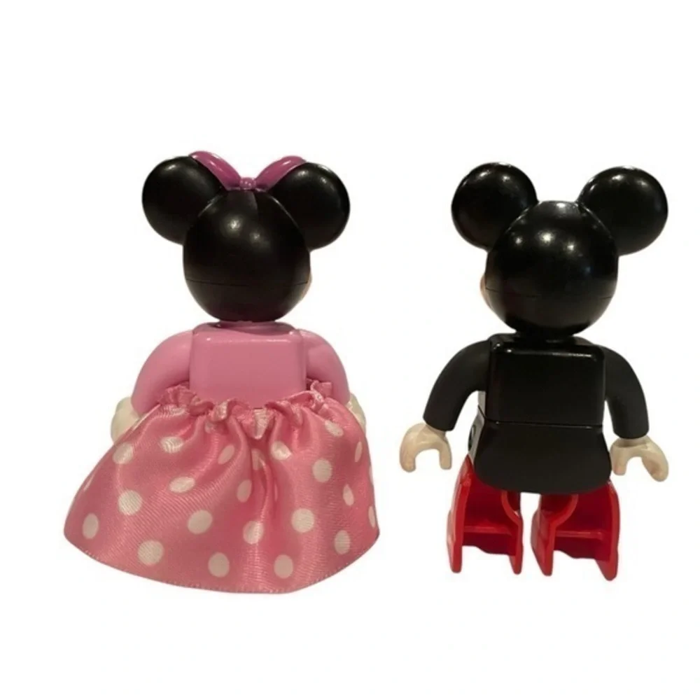 Lego Duplo Mickey Mouse Minnie Mouse Figures Pink Black Red Skirt Minifigures - Picture 2 of 4